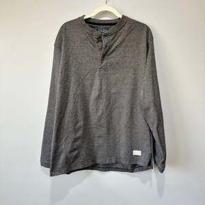 Chaps Ralph Lauren Men's Gray Henley Long Sleeve Shirt 100% cotton, Sz XL